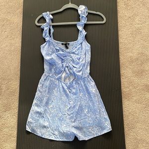 Blue floral romper